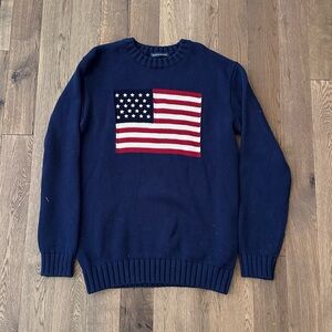 Brandy Melville Navy Blue Flag Sweater